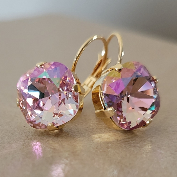 Austrian Crystal Earrings in Gold - Picture 8 of 10